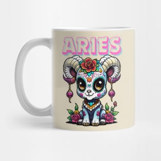 Adorable Sugar Skull Aries Mug